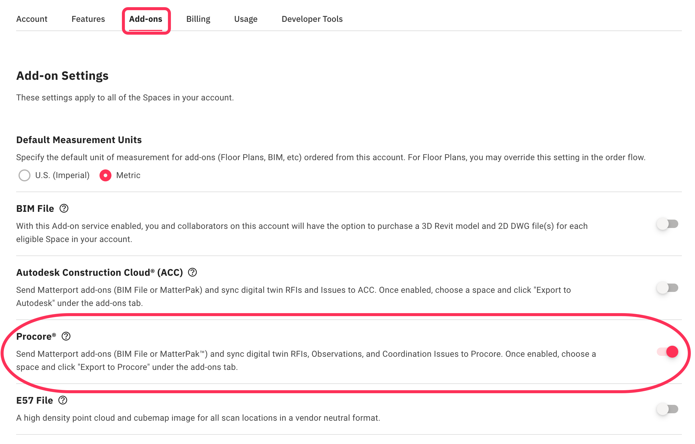 Integration with Procore