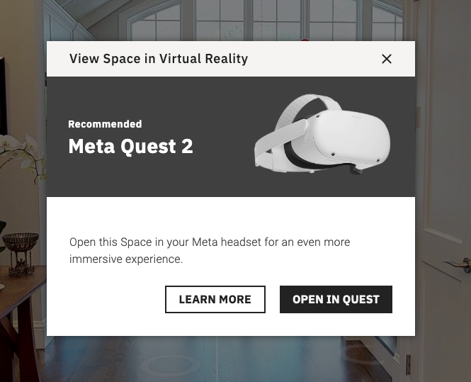 在 VR 中探索 Matterport 空间