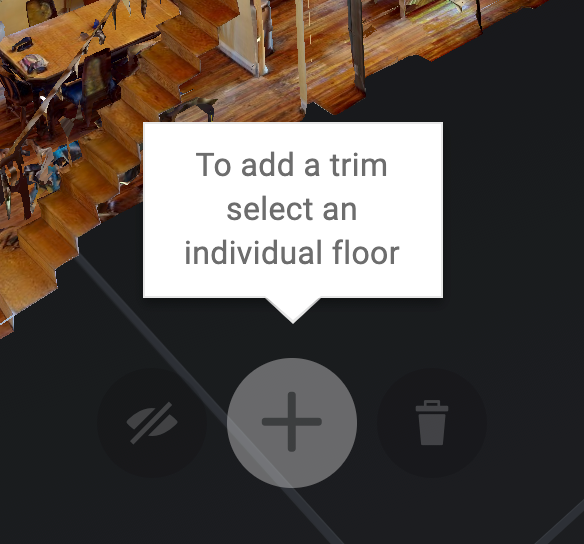 plus sign not enabled, to add a trim select an individual floor