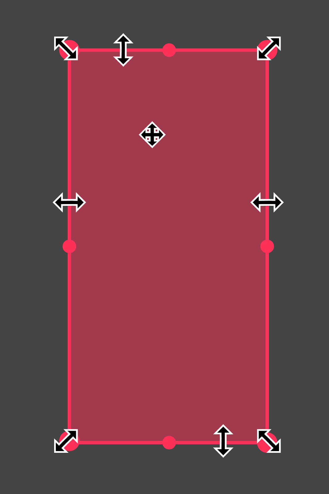 selected trim that has arrows indicating it can be adjusted