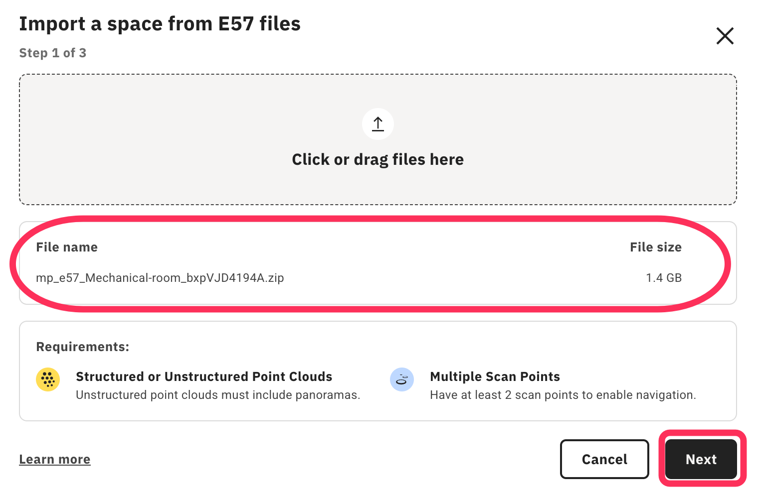 Import E57 Files (Beta)